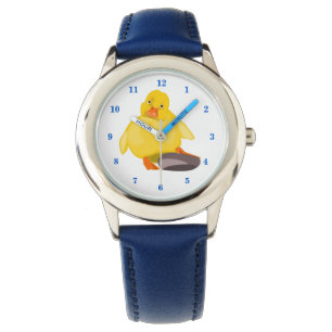 Montre Canard jaune mignon - Bleu