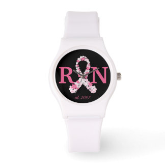Montre Cancer du sein rose Infirmière inscrite Personnali