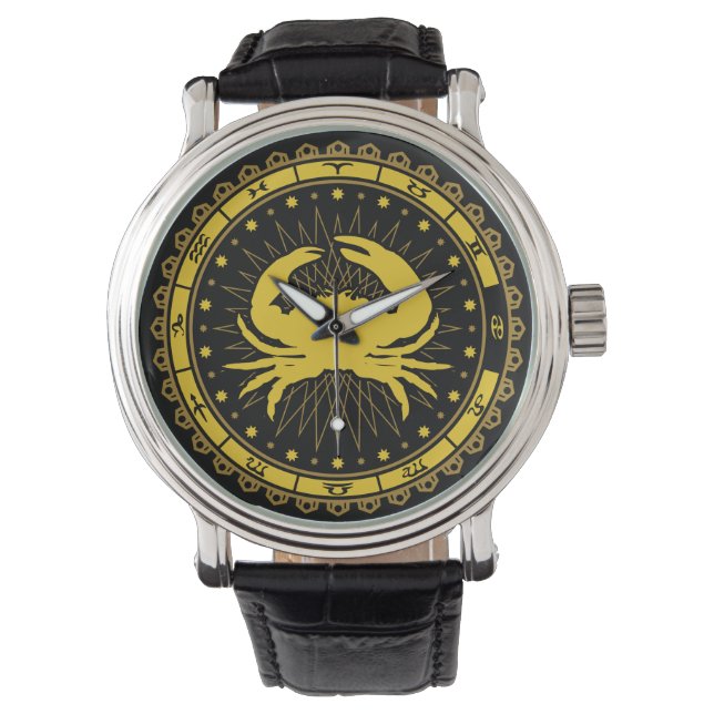 Montre Cancer - Signe Zodiaque - Symbole - Horoscope (devant)