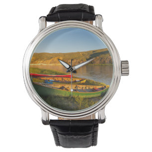 Montre Canoë Sur Les Falaises Blanches Du Missouri