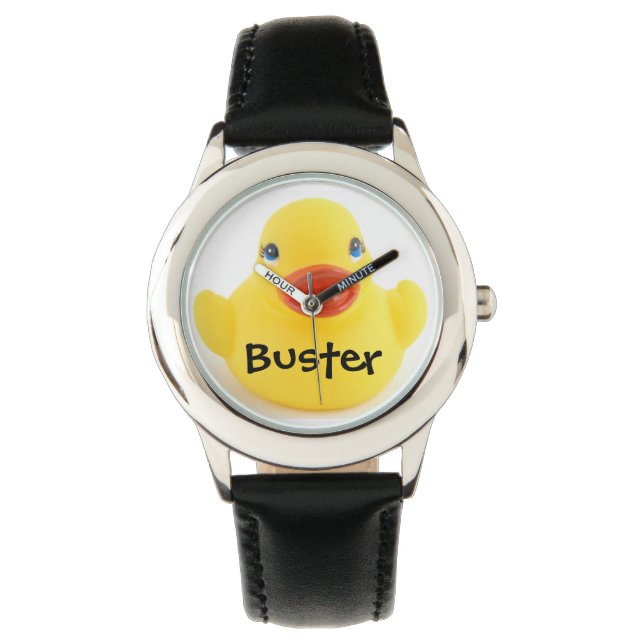Montre Caoutchouc jaune avec nom (devant)