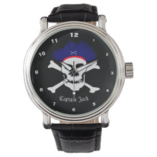 Montre Capitaine Jack Watch, Drapeau Pirates, Crâne /Bate