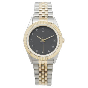 Montre Caractère numérique chinois (police blanche)