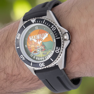 Montre Caricature amusante de Camper avec votre nom
