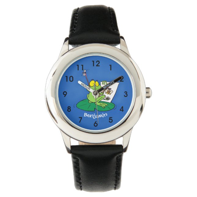 Montre Caricature amusante de grenouille verte (devant)