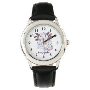 Montre Caricature axolotl rose adorable
