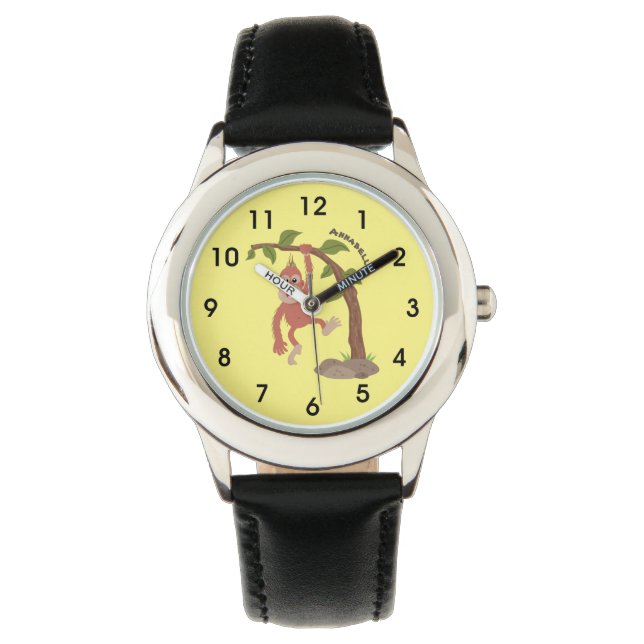 Montre Caricature de bébé orangoutan joyeux (devant)