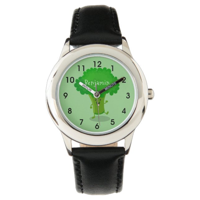 Montre Caricature de brocoli dansant Cute kawaii (devant)