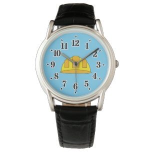 Montre Caricature de Casquette dur jaune