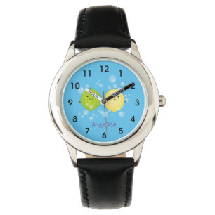 Montre Caricature de chaux de citron joyeux