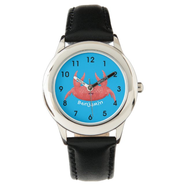 Montre Caricature de crabe rouge cuite (devant)