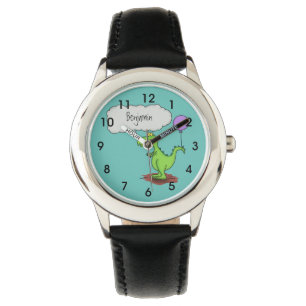 Montre Caricature de dragon dragon drôle et vert respiran
