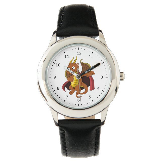 Montre Caricature de dragon orange (devant)