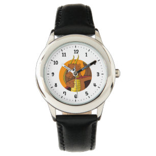 Montre caricature de dragon orange