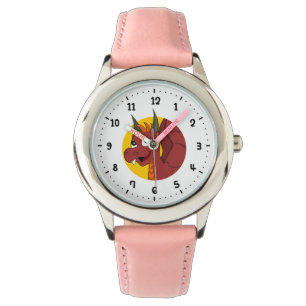 Montre caricature de dragon rouge
