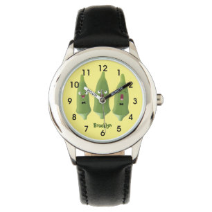 Montre Caricature de légumes de l'okra chantante mignonne