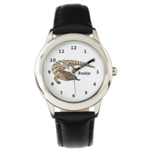 Montre Caricature de lézard rouge