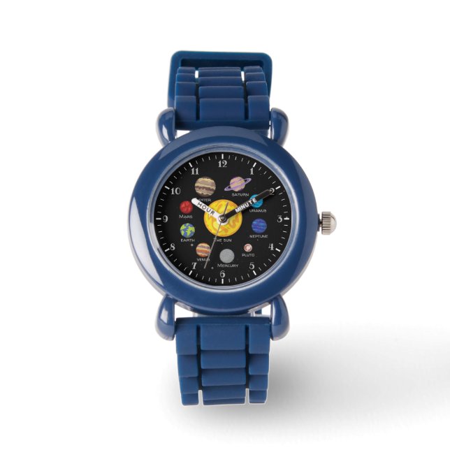 Montre Caricature du système solaire dessinant des planèt (Recto)