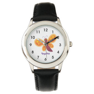 Montre Caricature joli papillon orange