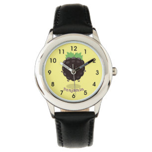 Montre Caricature mignonne de mûre mauve de mûre mûre mau