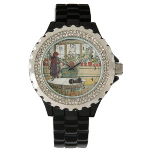 Montre Carl Larsson - Fleurs sur le rebord de fenêtre