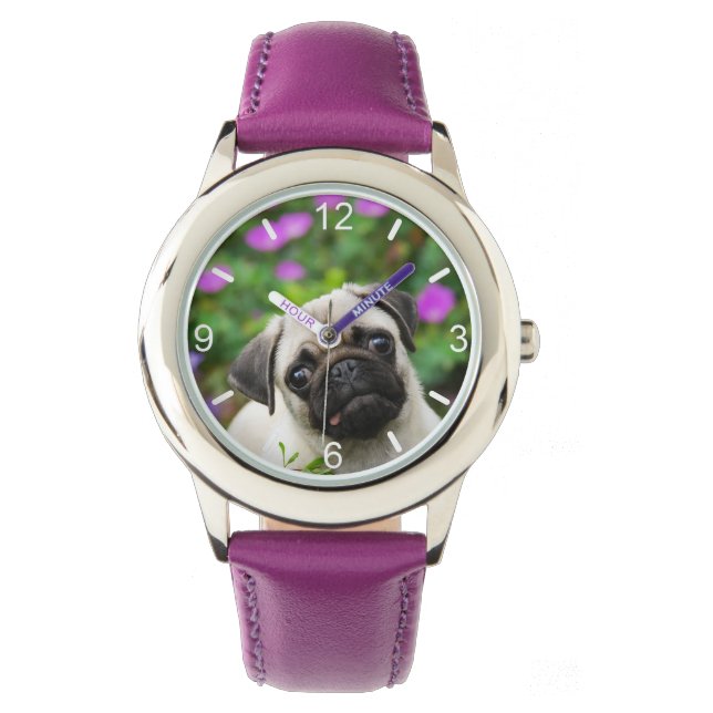 Montre Carlin mignon couleur Faune Chien Chien Chien - pl (devant)