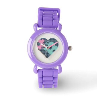 Montre Carnet de coeur bleu Parties scintillant rouge MOD
