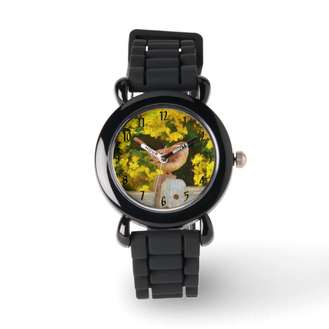 Montre Carolina Wren Peinture - Art d'Oiseaux sauvages d' (Recto)