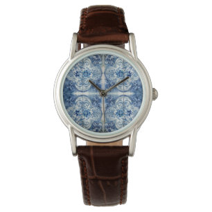 Montre Carreaux anciens en bleu Delft