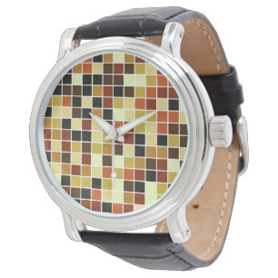 Montre Carreaux de Piscine, Carreaux de Mosaïque Marron,