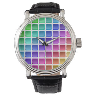 MONTRE CARRELAGE COLORÉ CARRÉS