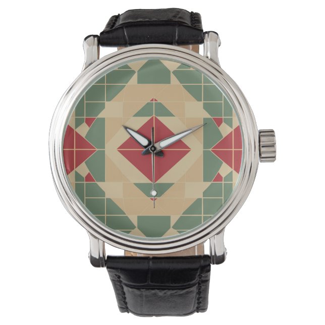 Montre Carrelage de Reggae Géométrique Pastel (devant)