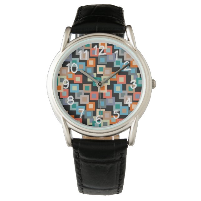 Montre Carrés légers sur Dark (devant)