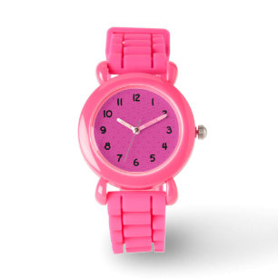 Montre Carrés ondulés roses chauds et lumineux Fractale
