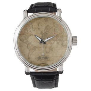 Montre Carte Antique Vieux Monde Design amoureux d'histoi