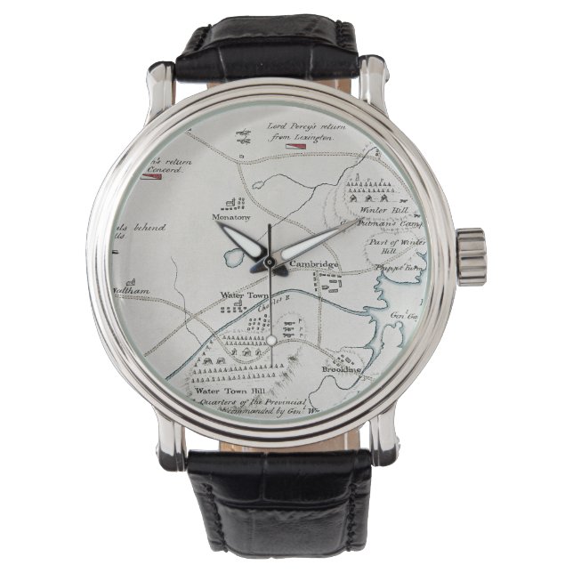 MONTRE CARTE BOSTON-CONCORD, 1775 (devant)