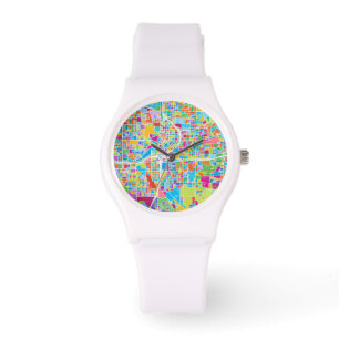 Montre Carte colorée d'Atlanta