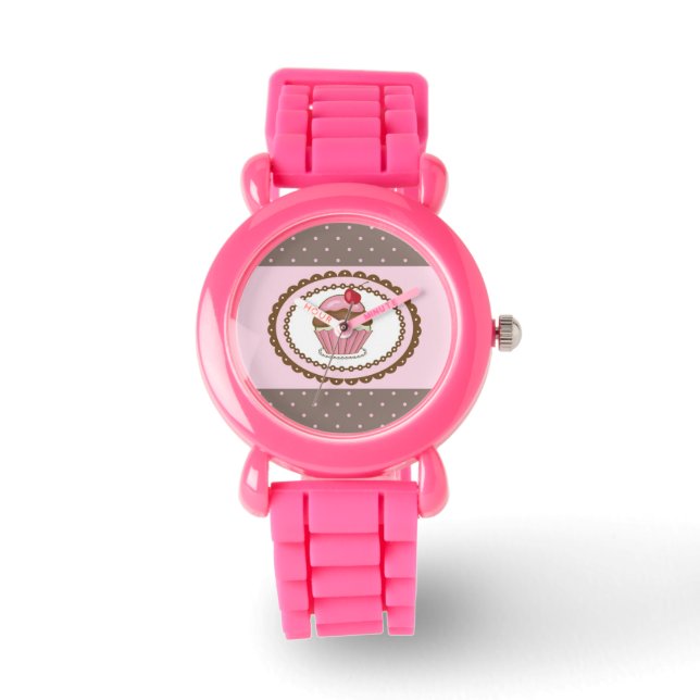Montre Carte d'anniversaire avec cupcake (Recto)