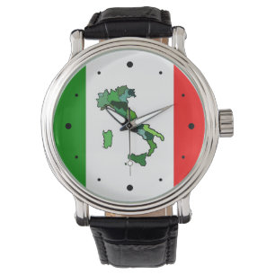 Montre Carte de l'Italie et du drapeau italien