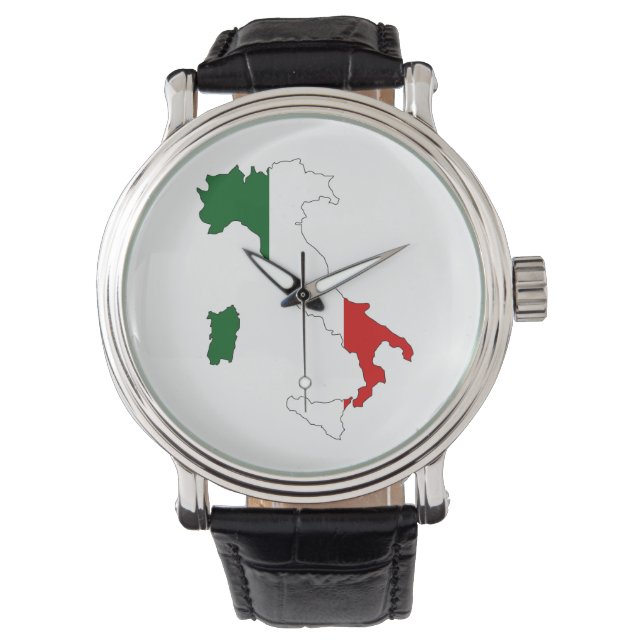 Montre carte du drapeau de l'italie forme italienne (devant)
