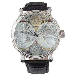 Montre Carte du monde antique, Atlas Maritimus de John Se