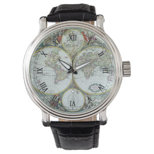 Montre Carte du monde antique du 17ème siècle, Frederick