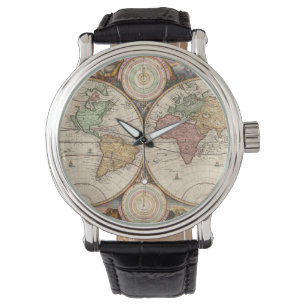 Montre Carte du monde antique en deux hémisphères