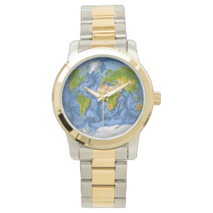 Montre Carte du monde en cercle