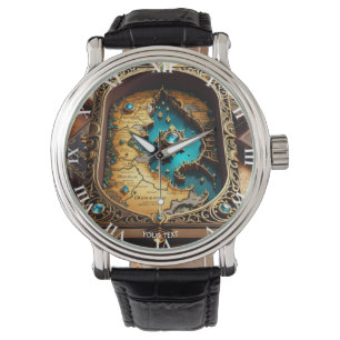 Montre Carte du vieux livre mignon de l'Imaginaire
