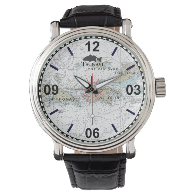 Montre Carte marine des îles Vierges (devant)