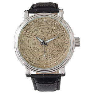 Montre Carte médiévale centrée sur le soleil du système s