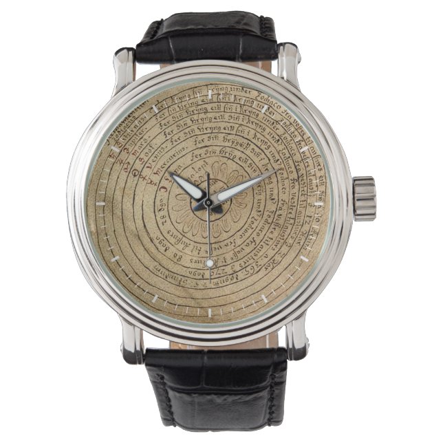 Montre Carte médiévale centrée sur le soleil du système s (devant)