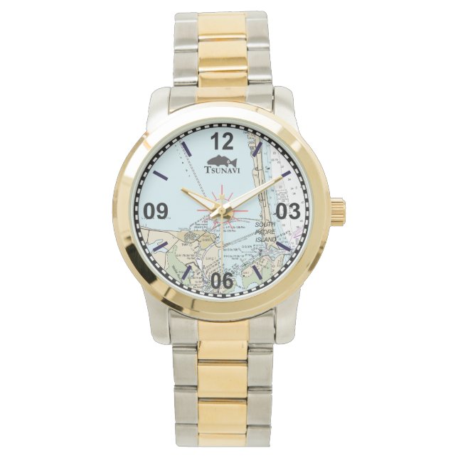 Montre Carte nautique de l'île de Padre Sud (devant)