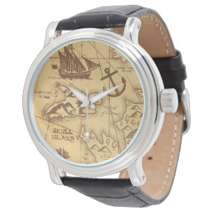 Montre Carte personnalisée Pirate point de terre Famille